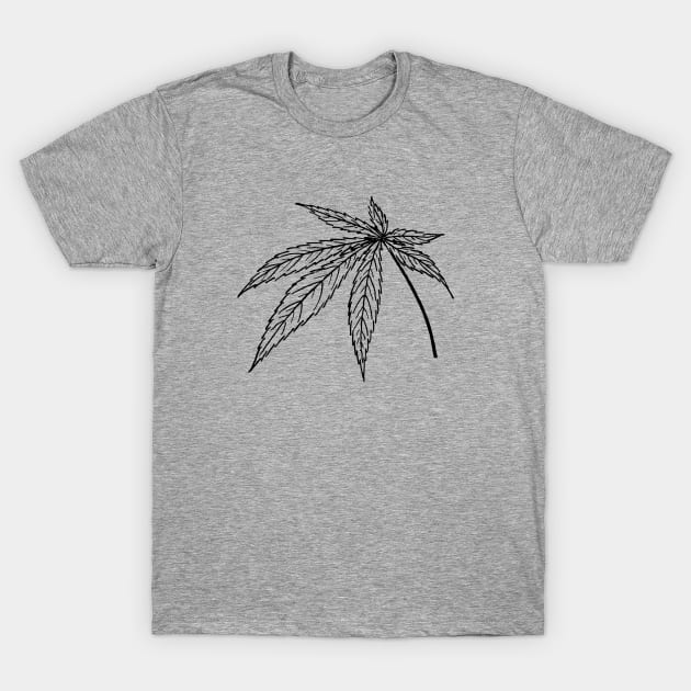 Weed Leaf T-Shirt by linesdesigns